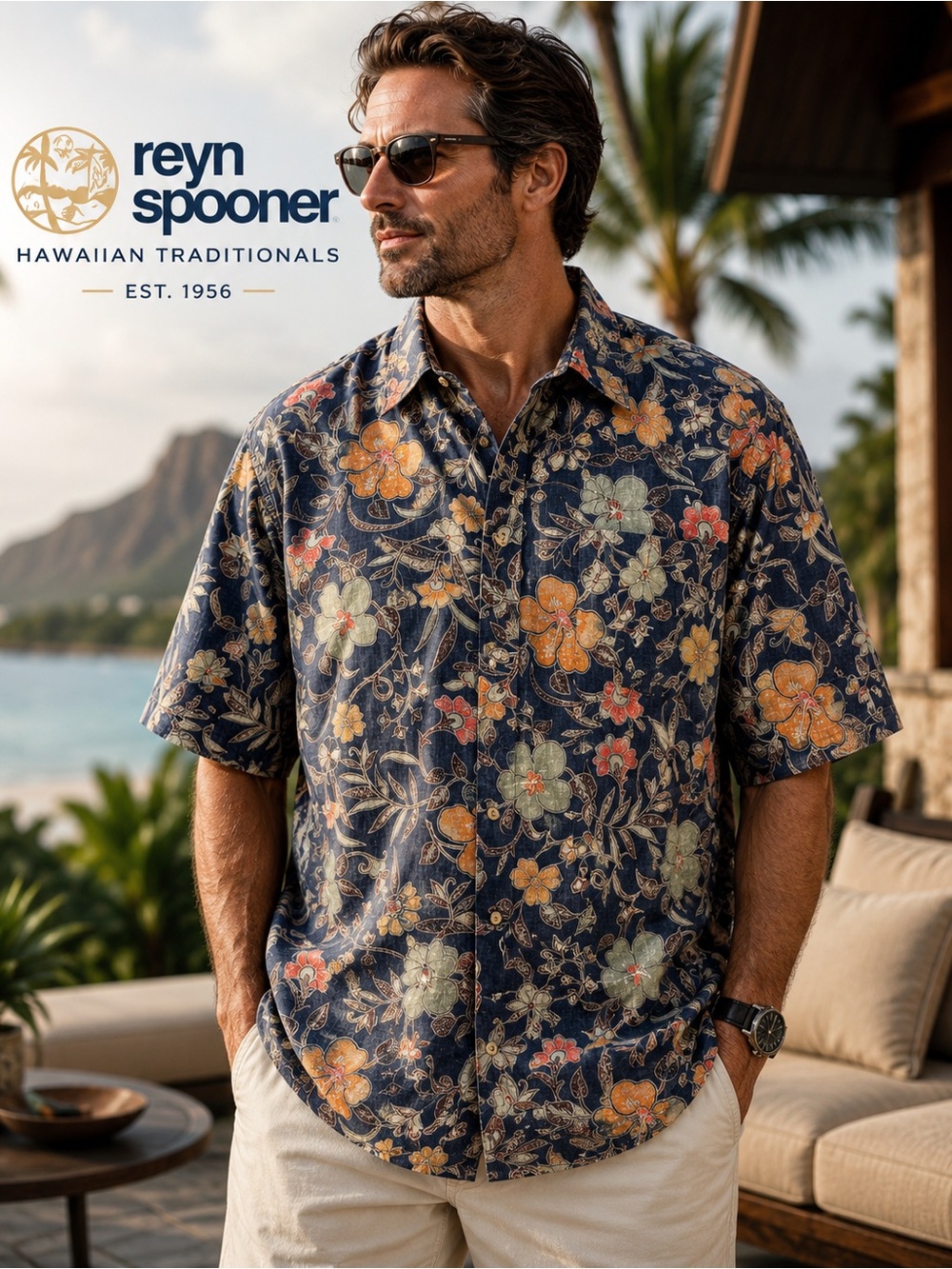 Vintage 90s Reyn Spooner Aloha Shirt Mens XXL Floral Reverse Print Hawaiian